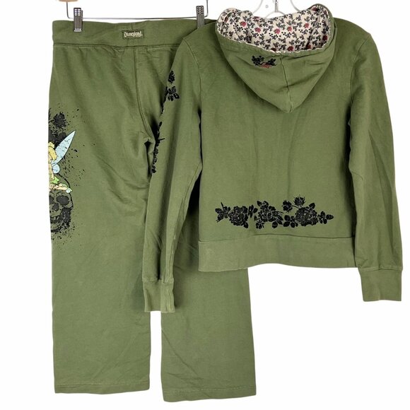 Disney Disneyland Resort Tinker Bell Green Hoodie & Pants Set Girls Size S/XS - Picture 2 of 16